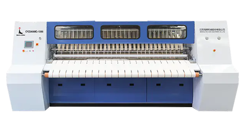 Borststrijkmachine met dubbele kisten, enkele rol